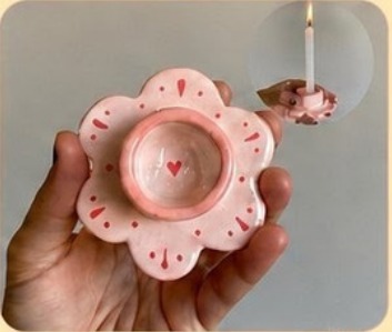 Portavelas con forma de flor